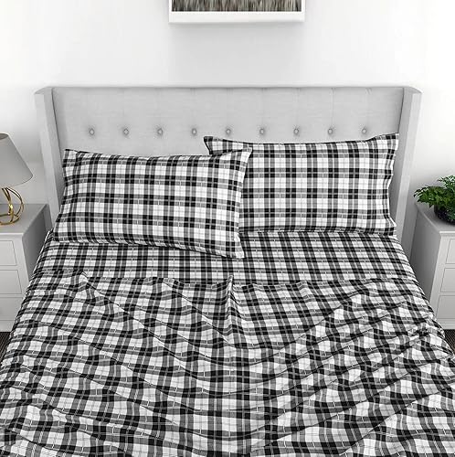 Miniatura 5 de RUVANTI Juego de sábanas de franela tamaño King, 100% algodón cepillado, bolsillos profundos de 16 pulgadas (se adapta a hasta 18 pulgadas),