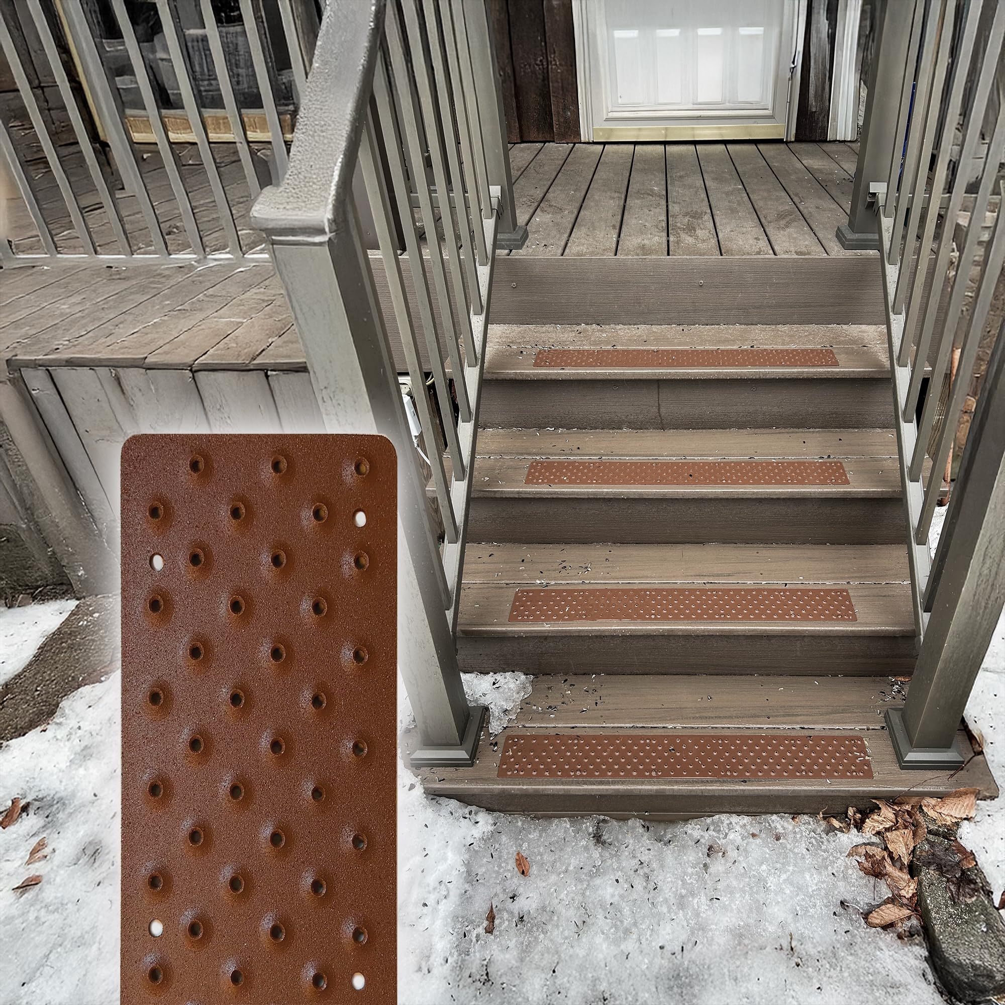HandiTreads Non-Slip Outdoor Stair Treads Chestnut Brown