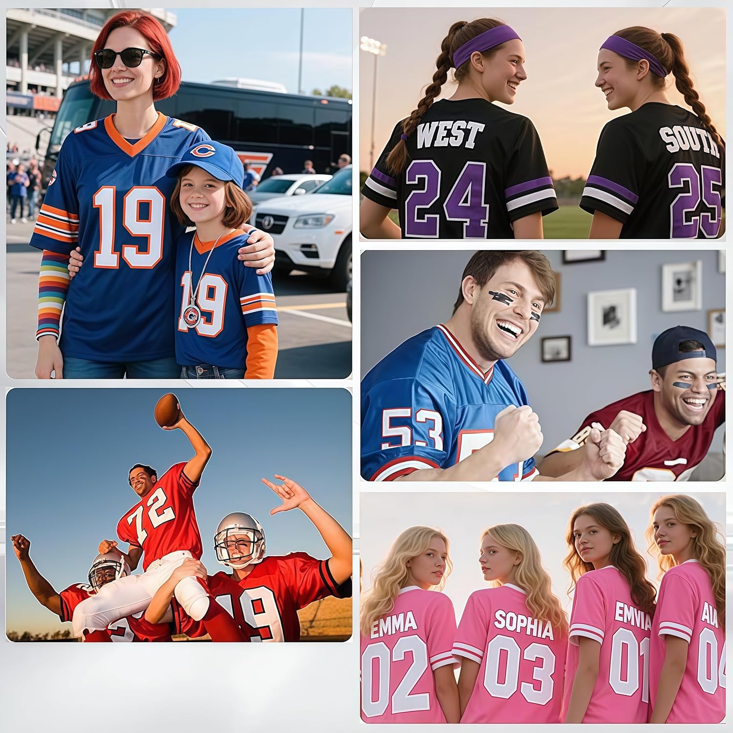 Custom Football Jersey Personalize Uniform Stitched/Printed Team Name Number Logo Sport Shirt for Men Women Youth Kids Gift - Image 2