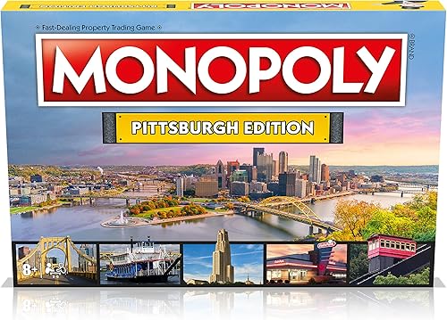 Miniatura 2 de Monopoly Juego de mesa Pittsburgh Edition: 2-6 jugadores, juegos de mesa familiares para niños y adultos, juegos de mesa para niños de 8 años en