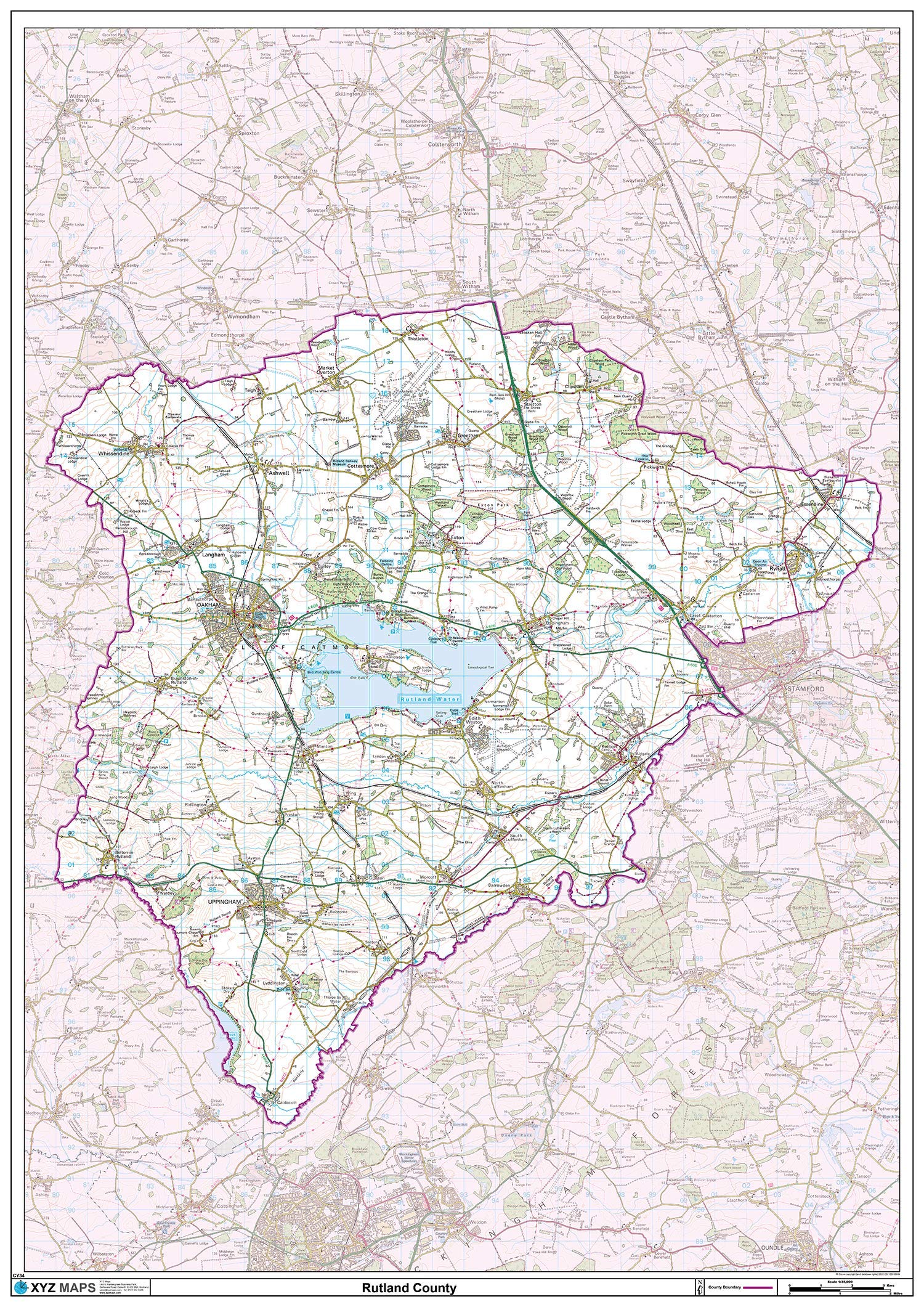Rutland County Map-Paper