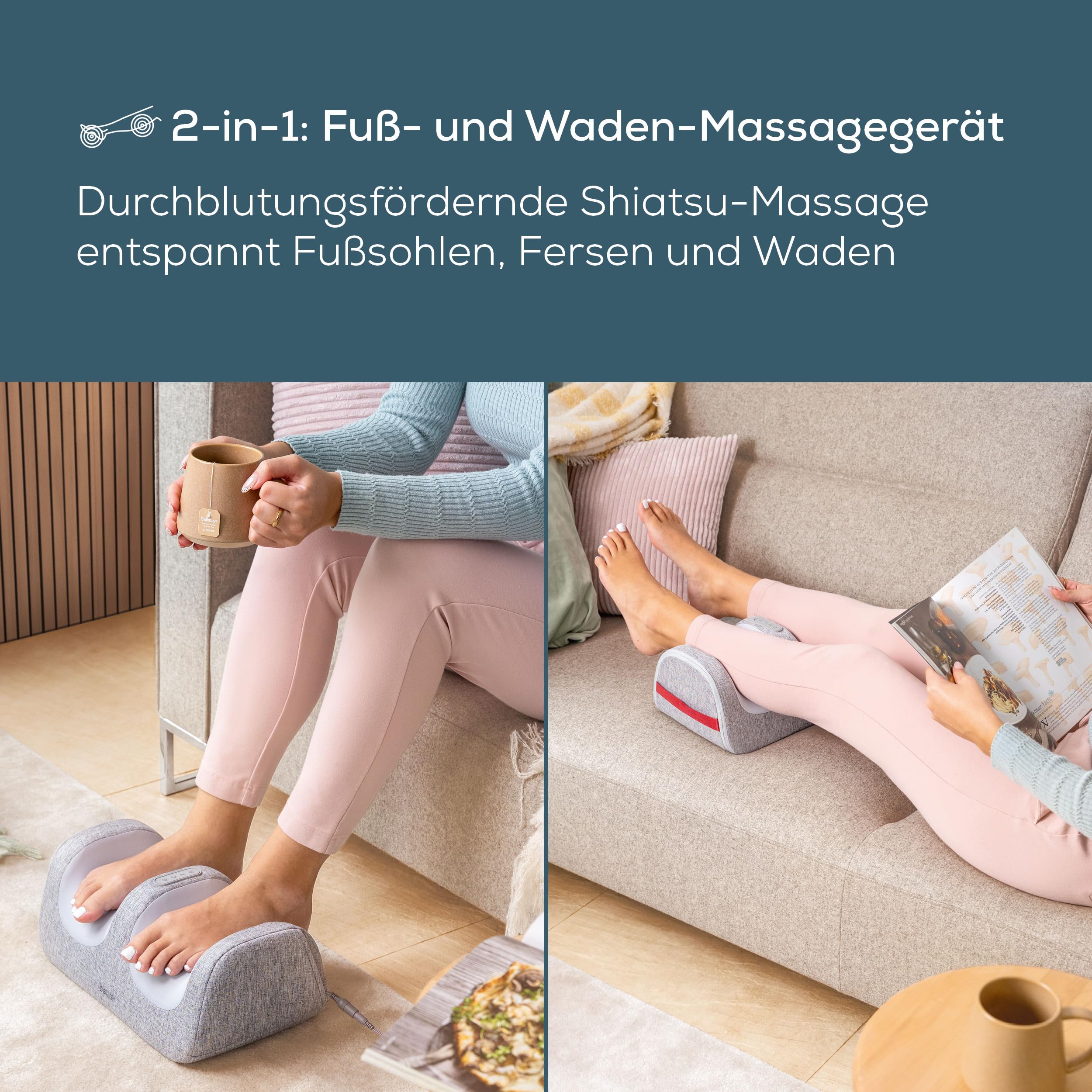 Beurer FM 42 Shiatsu Fuß- und Waden-Massagegerät mit Wärmefunktion