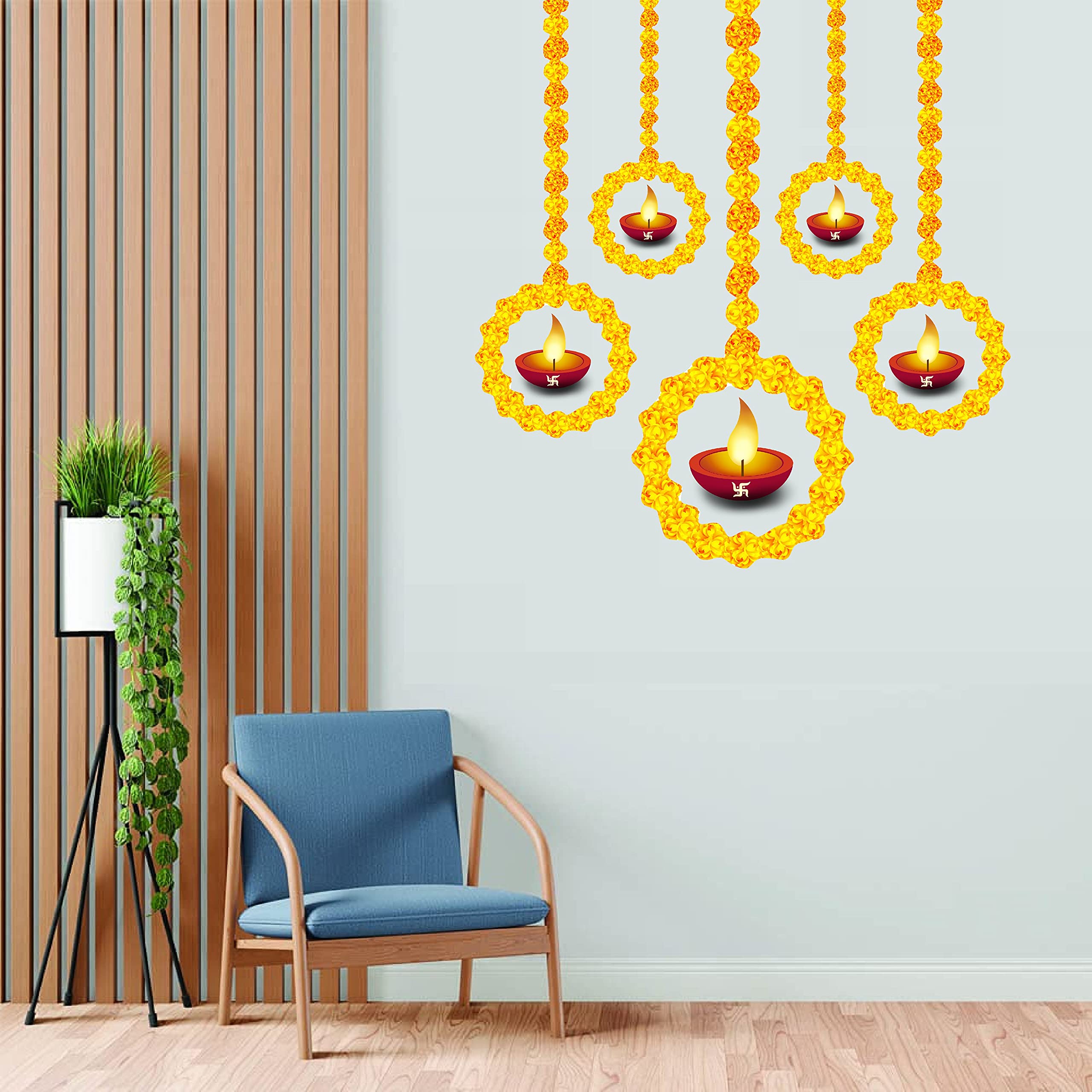 Hanging Multicolor Diya PVC Vinyl Multicolor Decorative Wall Sticker for Wall Decoration Wall Sticker (B09J99JS6W) Amazon Price History, Amazon Price Tracker