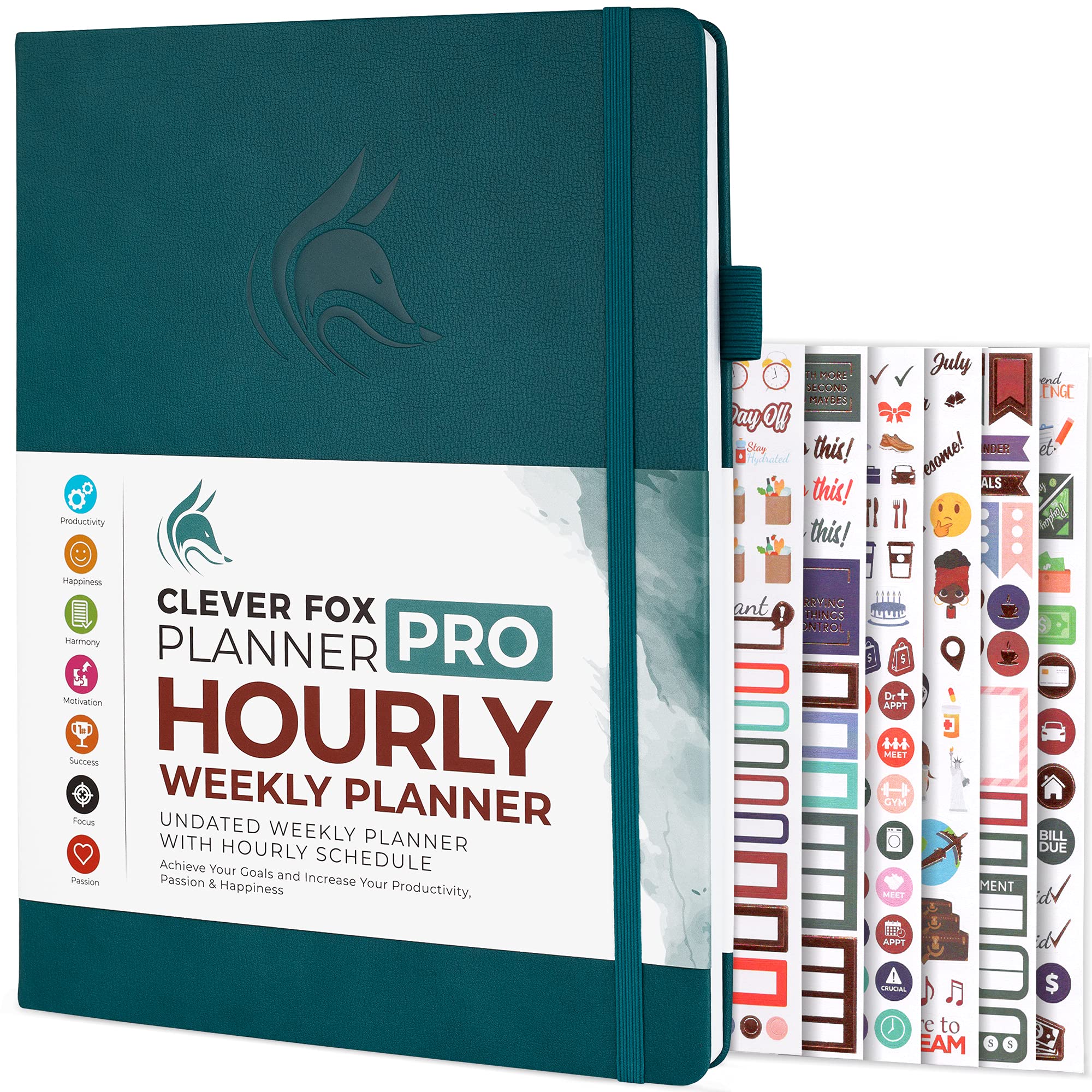 Clever Fox Planner PRO Schedule – Undated Weekly & Monthly Life Organizer with Time Slots & Daily Appointment Book, A4 (Dark Teal)The Forest Stewardship Council