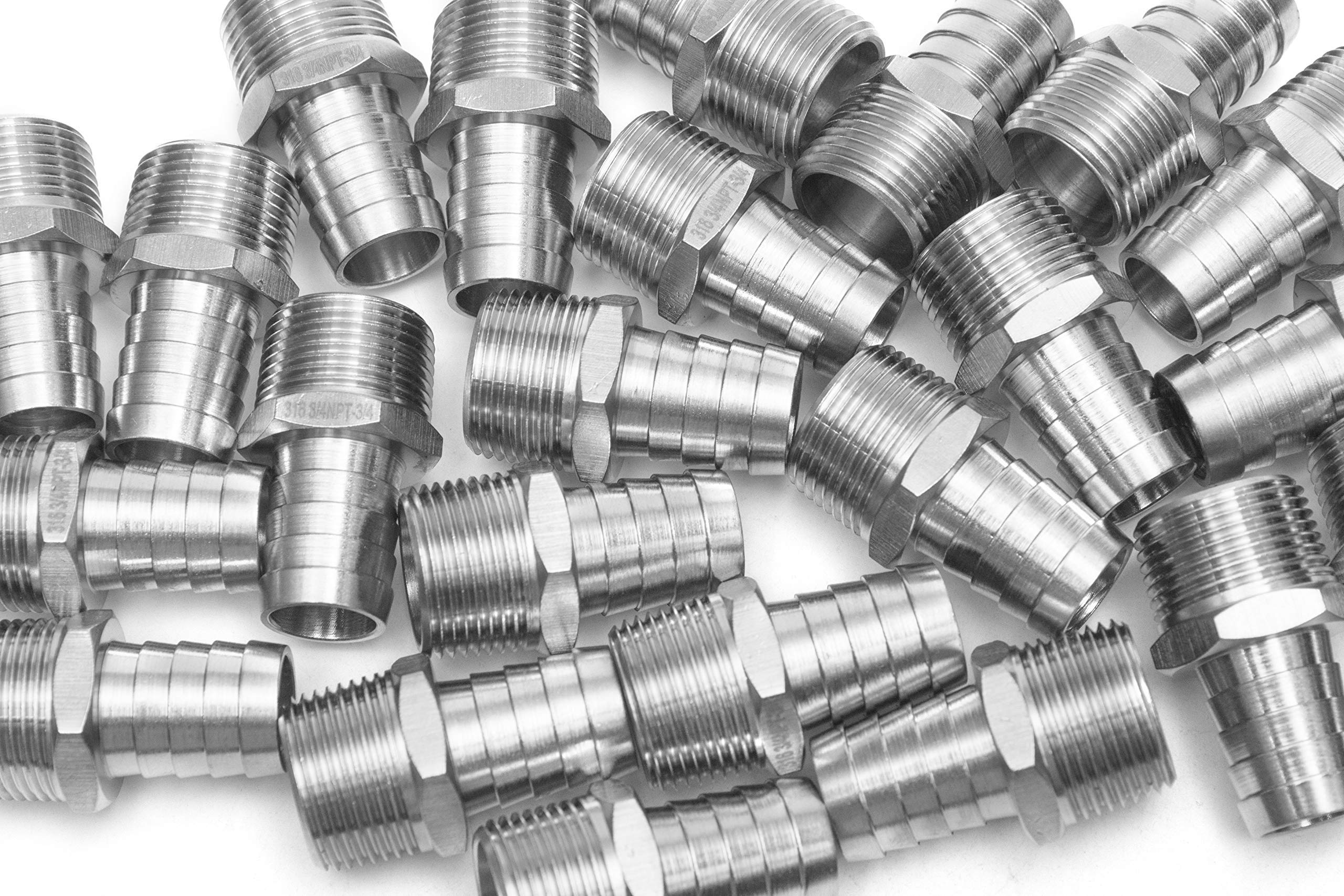 Bar Production Coupleur/raccord de raccord de barre en acier inoxydable 316 3/4"ID de tuyau x 3/4" mâle NPT air carburant eau (paquet de 200)