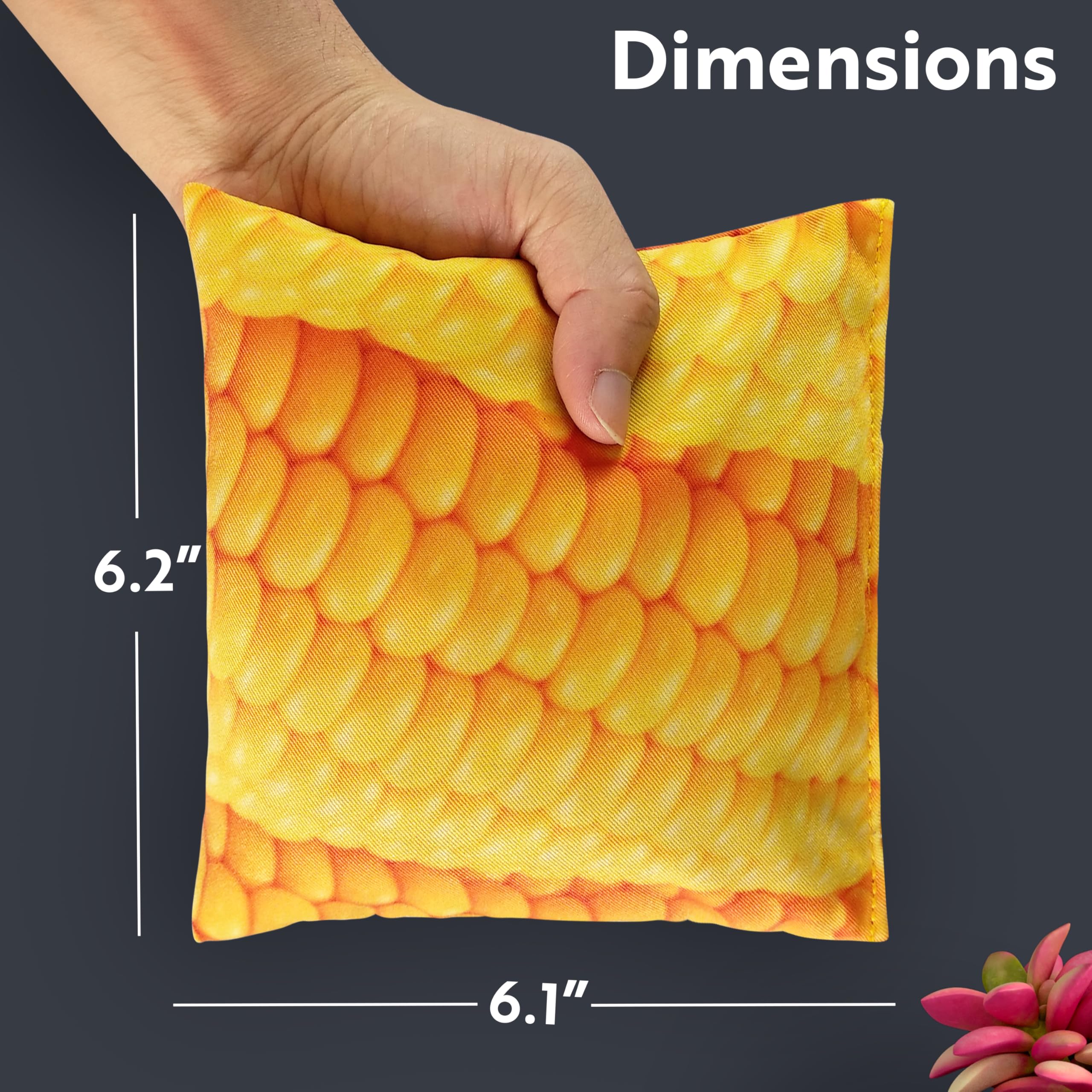 KHAMPA Set of 8 Regulation Cornhole Bags,Double Stiched - Standard Corn Hole Bean Bags for Tossing Game All Ages (Corn)