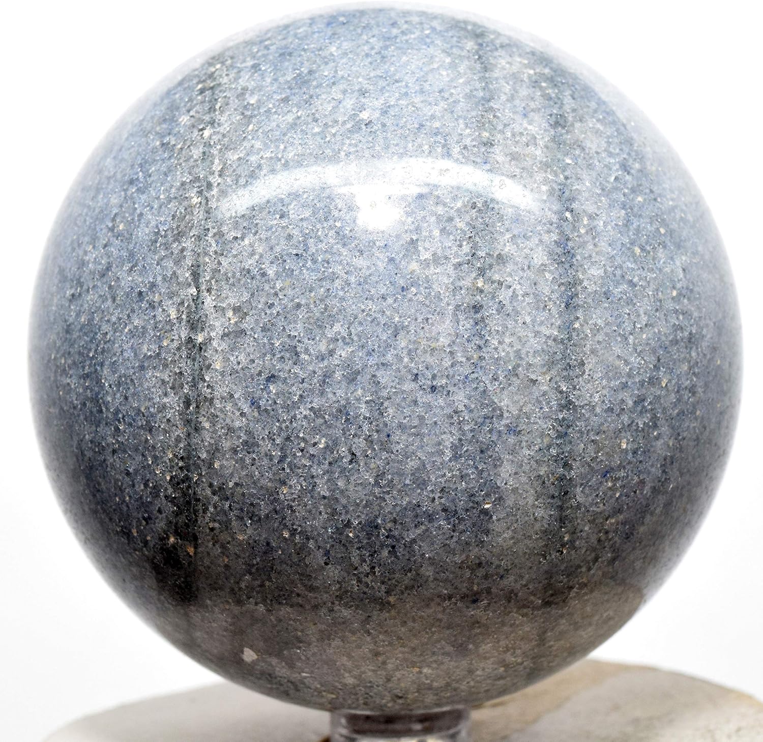 HQRP Large 3.1" 1.5lb Blue Dumortierite Sphere Natural Mineral Ball Sparkling Crystal Polished Decor Gemstone - Madagascar + Stand