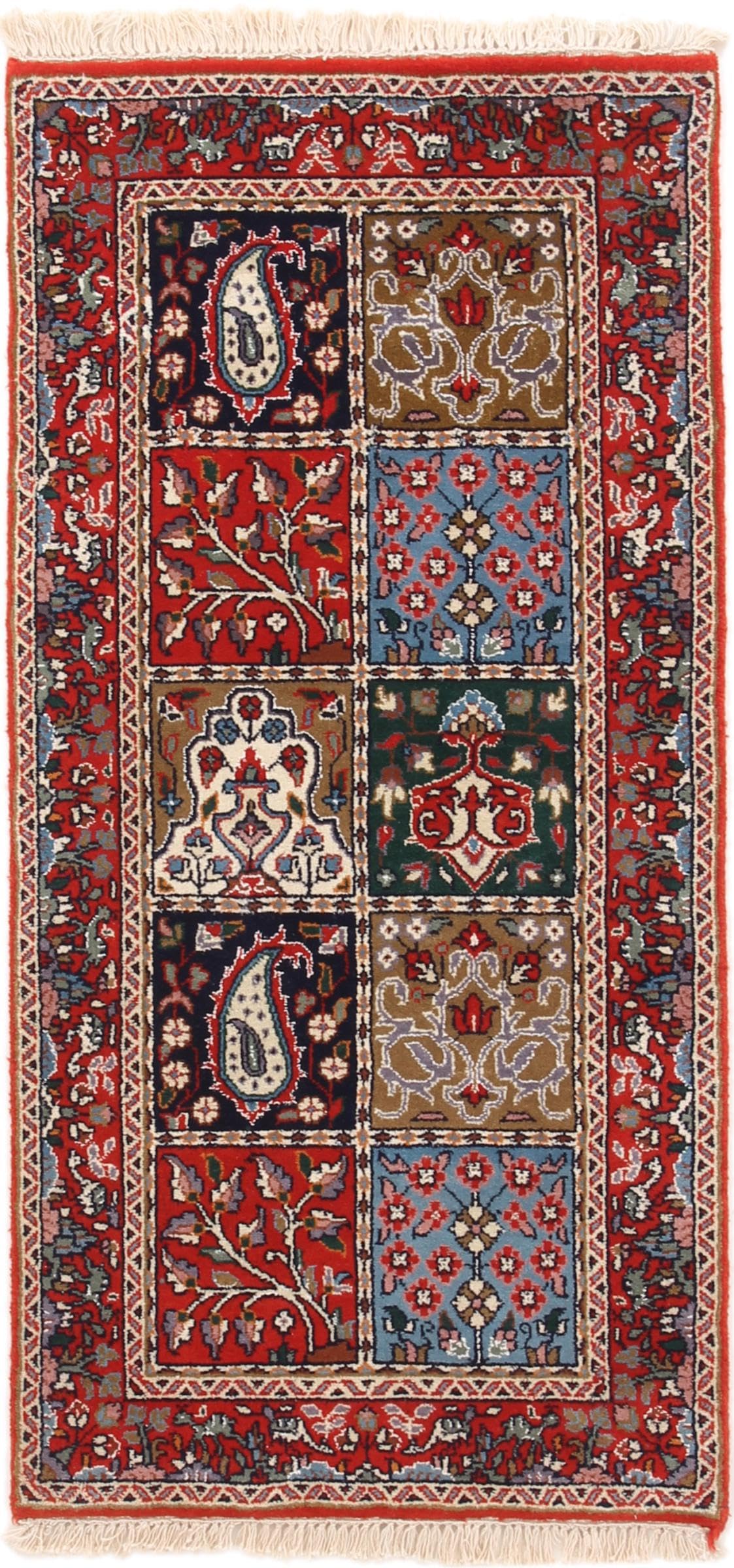Tapis de course Indo Kashan en pure laine fait main, prestige d'Orient