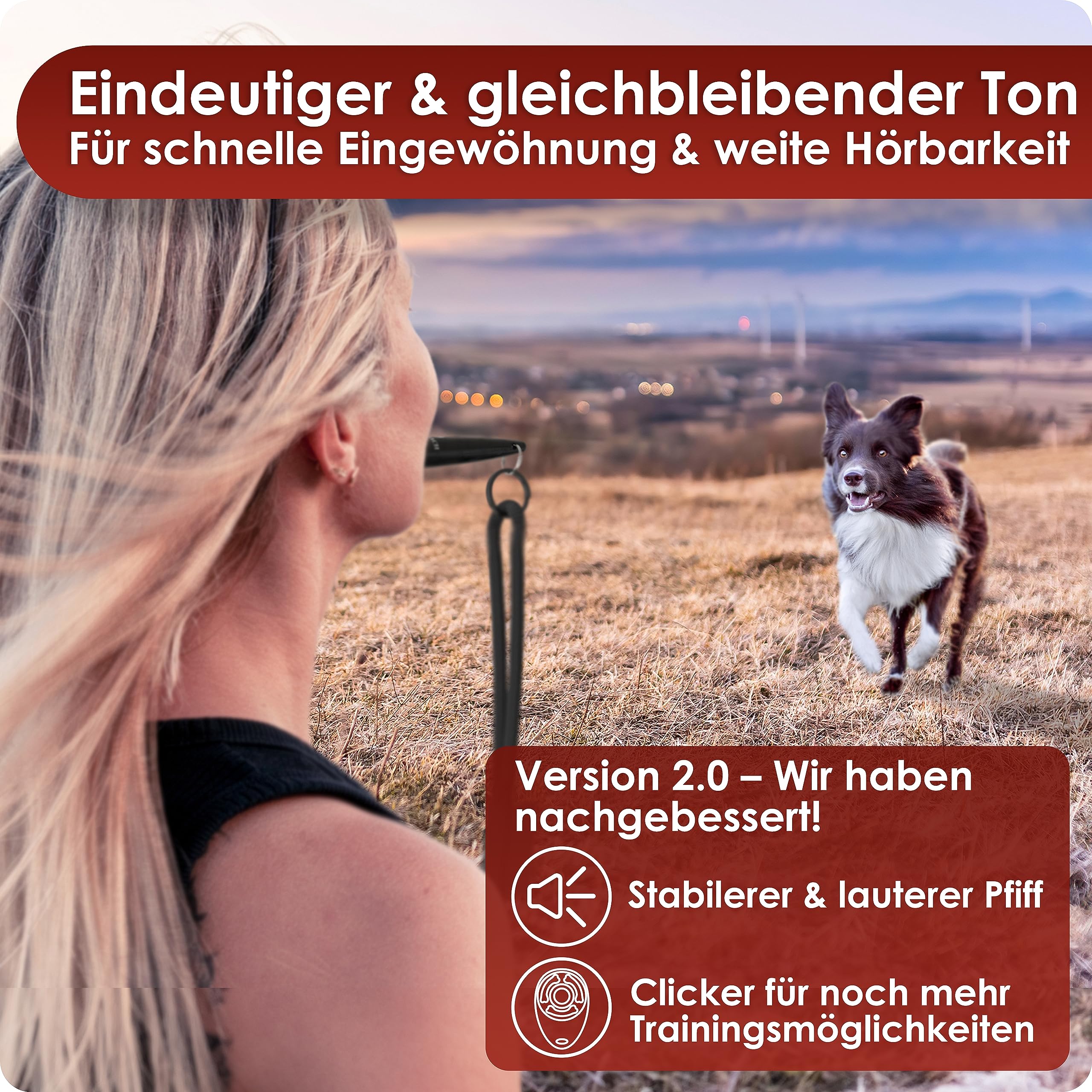 thumbnail: WEIDEBACH® 2 X Hondenfluitje 2.0 - Inclusief Clicker, Lekkernijenzak En E-book Voor Training