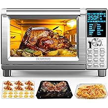 Nuwave Bravo Air Fryer Toaster Smart Oven, 12-in-1 Countertop Convection, 30-QT XL Capacity, 50&deg;-500&deg;F Temperature Controls, Top and Bottom Heater Adjustments 0%-100%, Brushed Stainless Steel Look