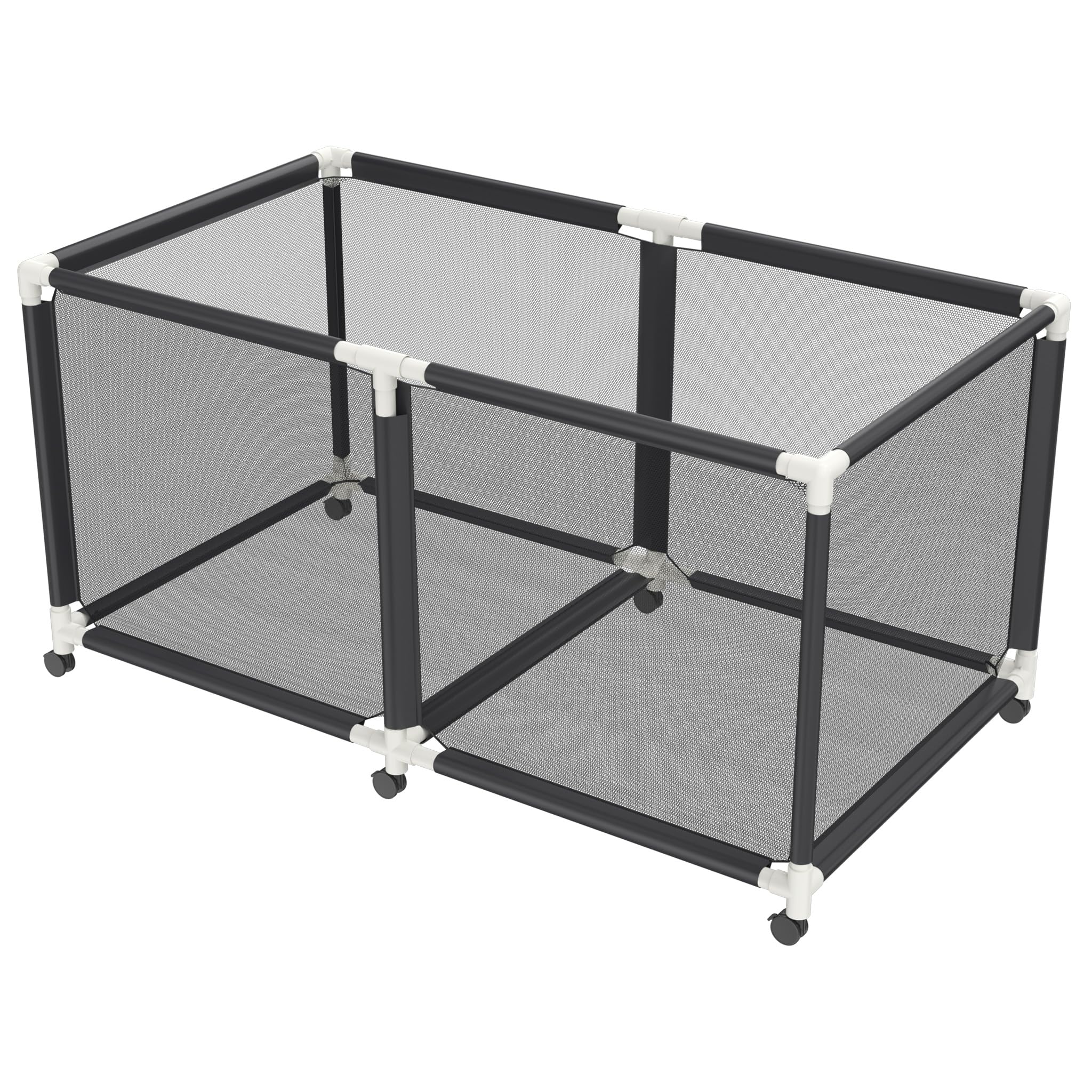LZQ Boîte de rangement pour piscine avec roulettes 160x79x88cm Conteneur de rangement à grande capacité Organiseur en maille pour équipement de piscine, flotteurs de piscine, jouets et serviettes