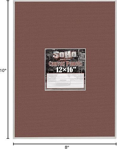 Miniatura 8 de SoHo - Paneles de lona de algodón para artistas, 18 x 24 pulgadas, paquete de 3 paneles de algodón doble imprimado sin ácidos, lienzos unidos para