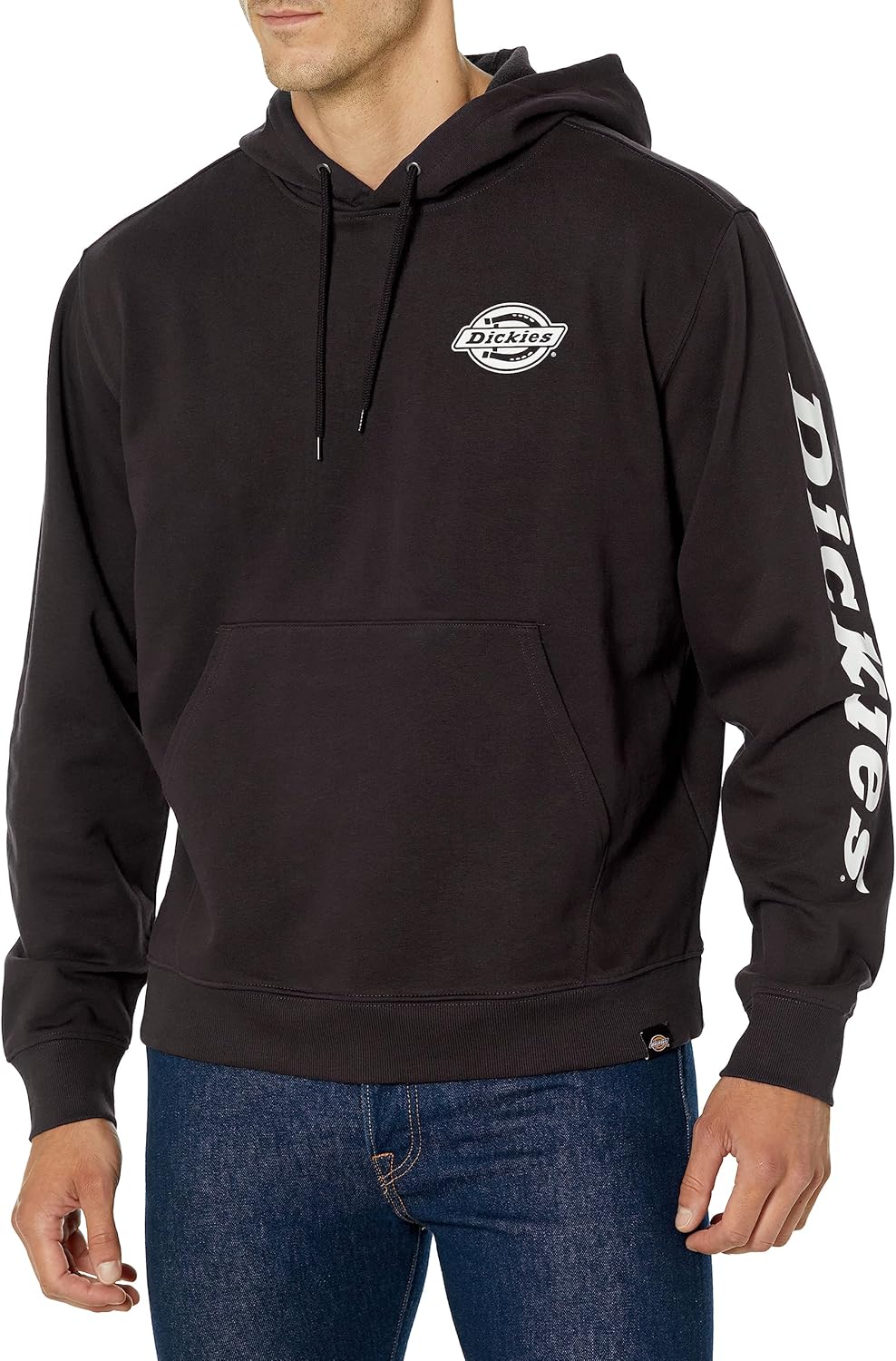 Dickies mens Long Sleeve Logo Fleece Hoodie