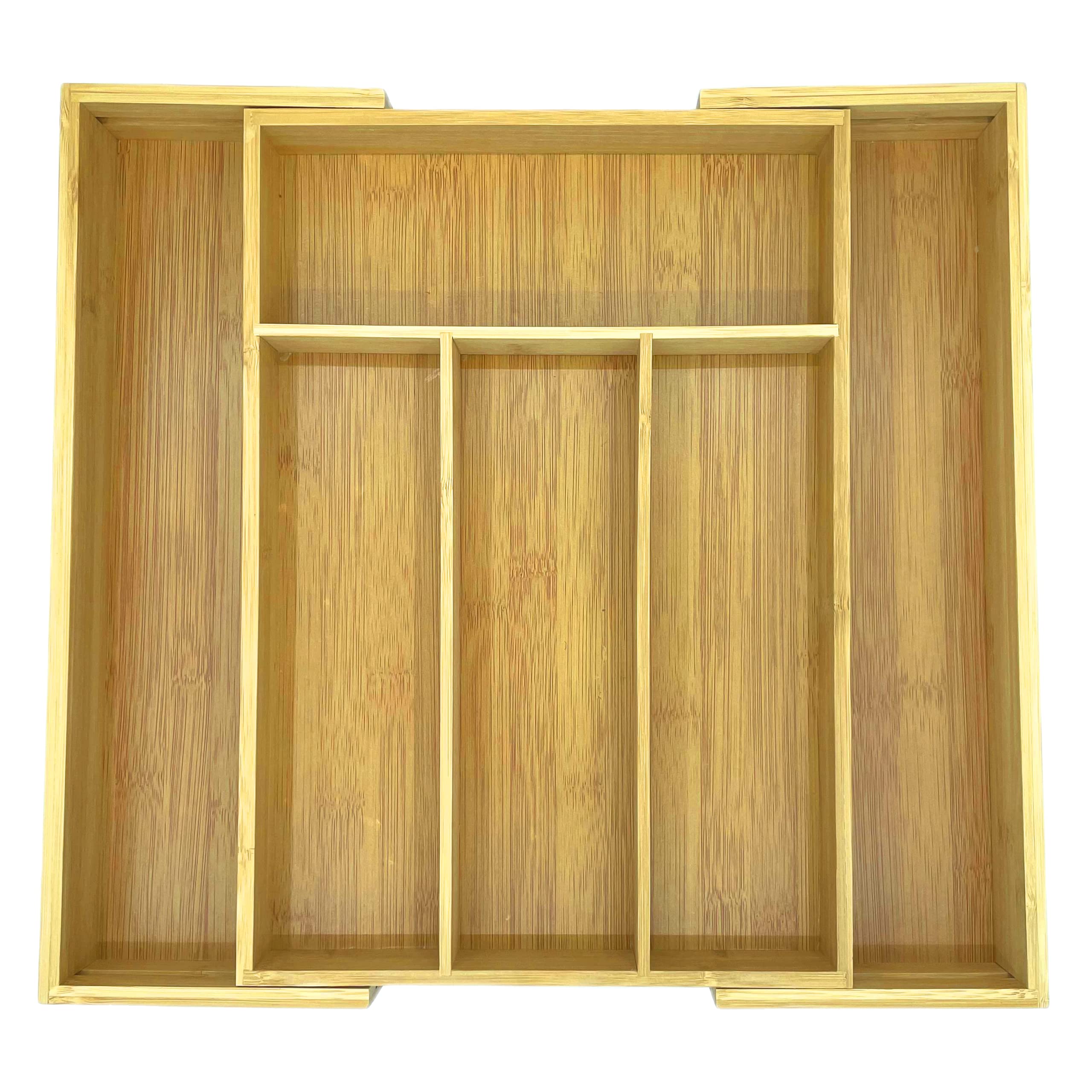 Bamboo Adjustable Kitchen Drawer Organizer. Expandable Cutlery Tray. Silverware Organizer With Wood Drawer Dividers. Kitchen Utensils Organizer for Flatware and Kitchen Utensils.