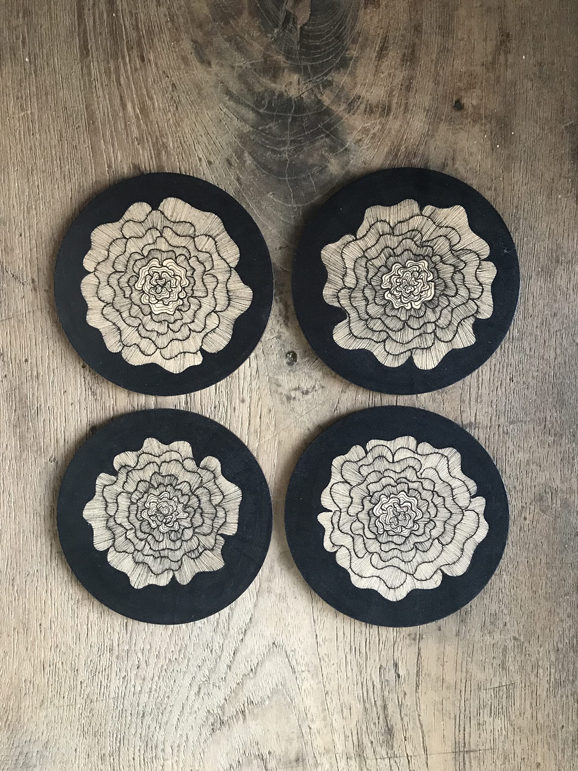 Studio Gumo Hand-Sketched Decorative Coaster Set - Bloom (Set of 4)