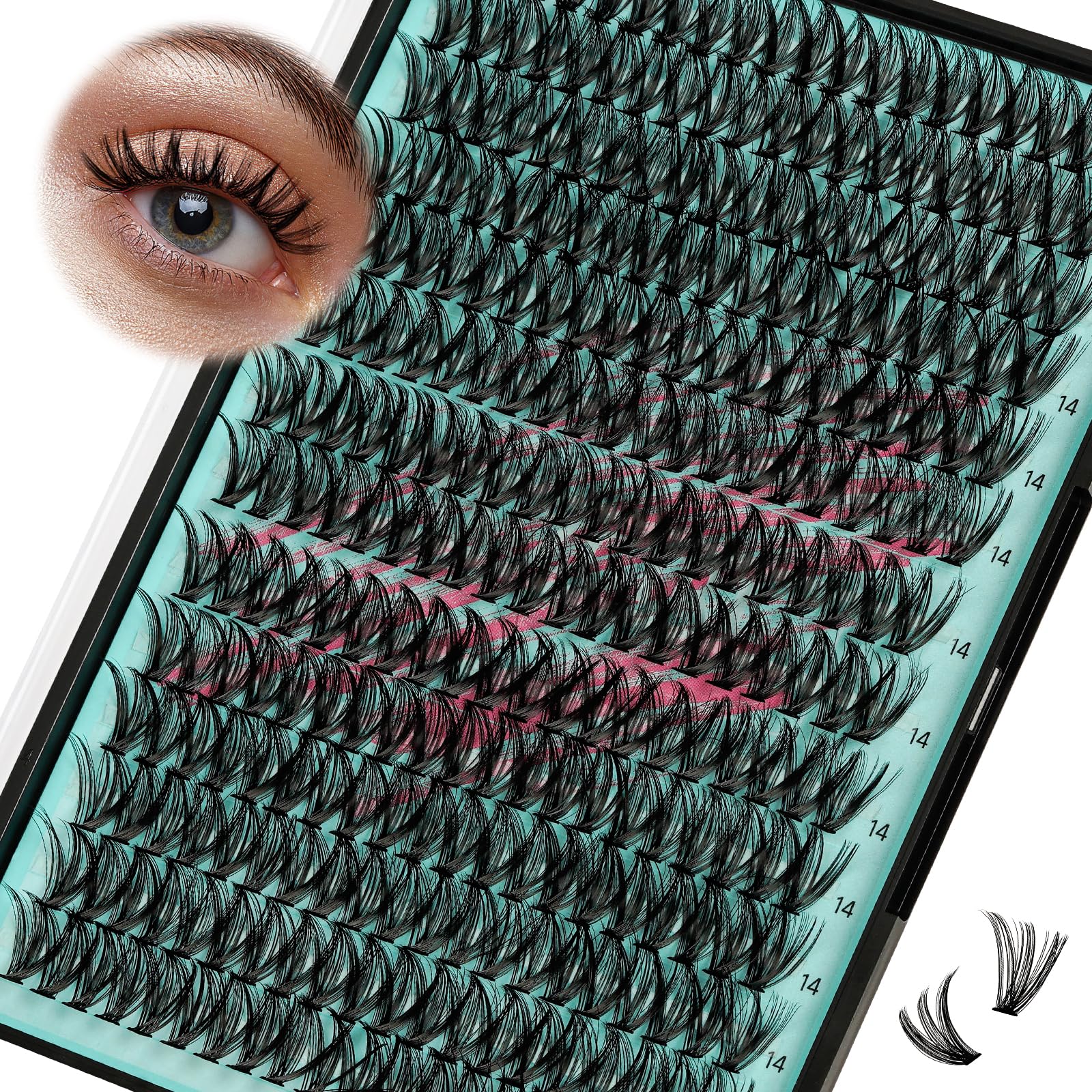 Lash Clusters Wispy 280PCS Eyelash Extension 40D Cluster Lashes Individual Lashes DIY Lash Extension Natural Look Cluster Eyelash Extensions Soft