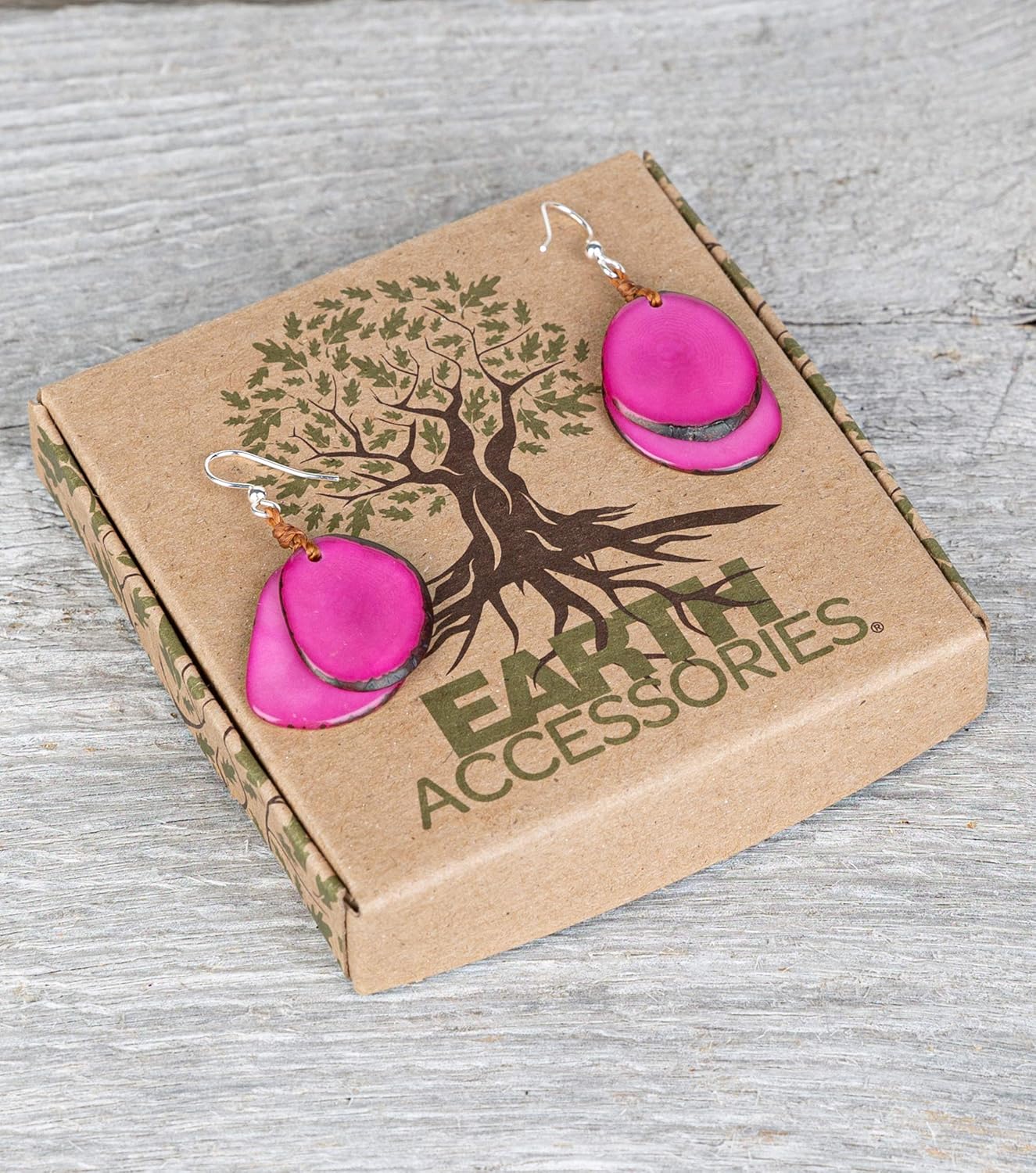 Earth Accessories Lightweight Boho Earrings for Women | Tagua Nut, Surgical Stainless Steel, Drop Dangle Earrings | Eco-Friendly - Image 3