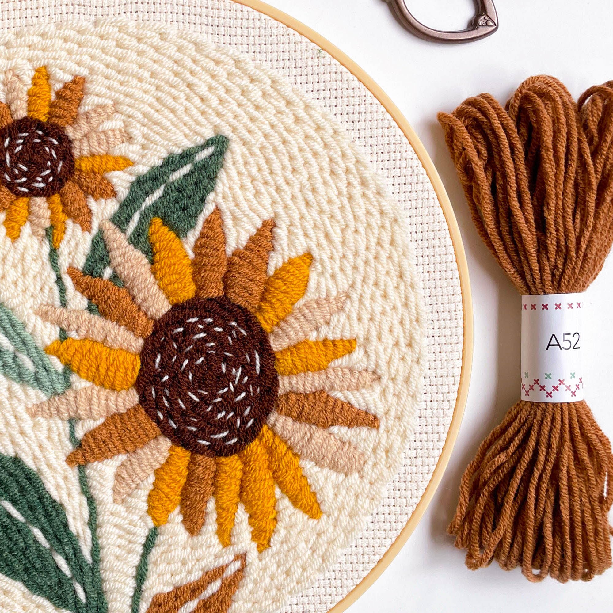 Myfelicity Punch Needle kit,Sunflower Design Starter Set including Threads, Needle, and Fabric - Image 4