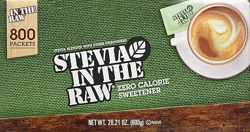 Stevia in the Raw - Paquetes de porciones de edulcorantes sin calorías, 800 unidades, juego de 2