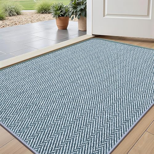 Ultra Thin Door Mat Indoor Entrance 17'x29', Low-Profile Indoor Door Mat, Non Slip Entry Mat Rubber Backing Unique Herri