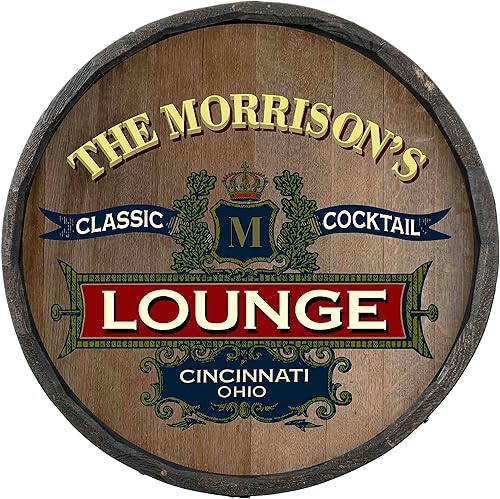 Vista 147 de THOUSAND OAKS BARREL CO. Personaliza el letrero de un cuarto de barril con cócteles de gato negro, barril de vino hecho de madera de roble de alta