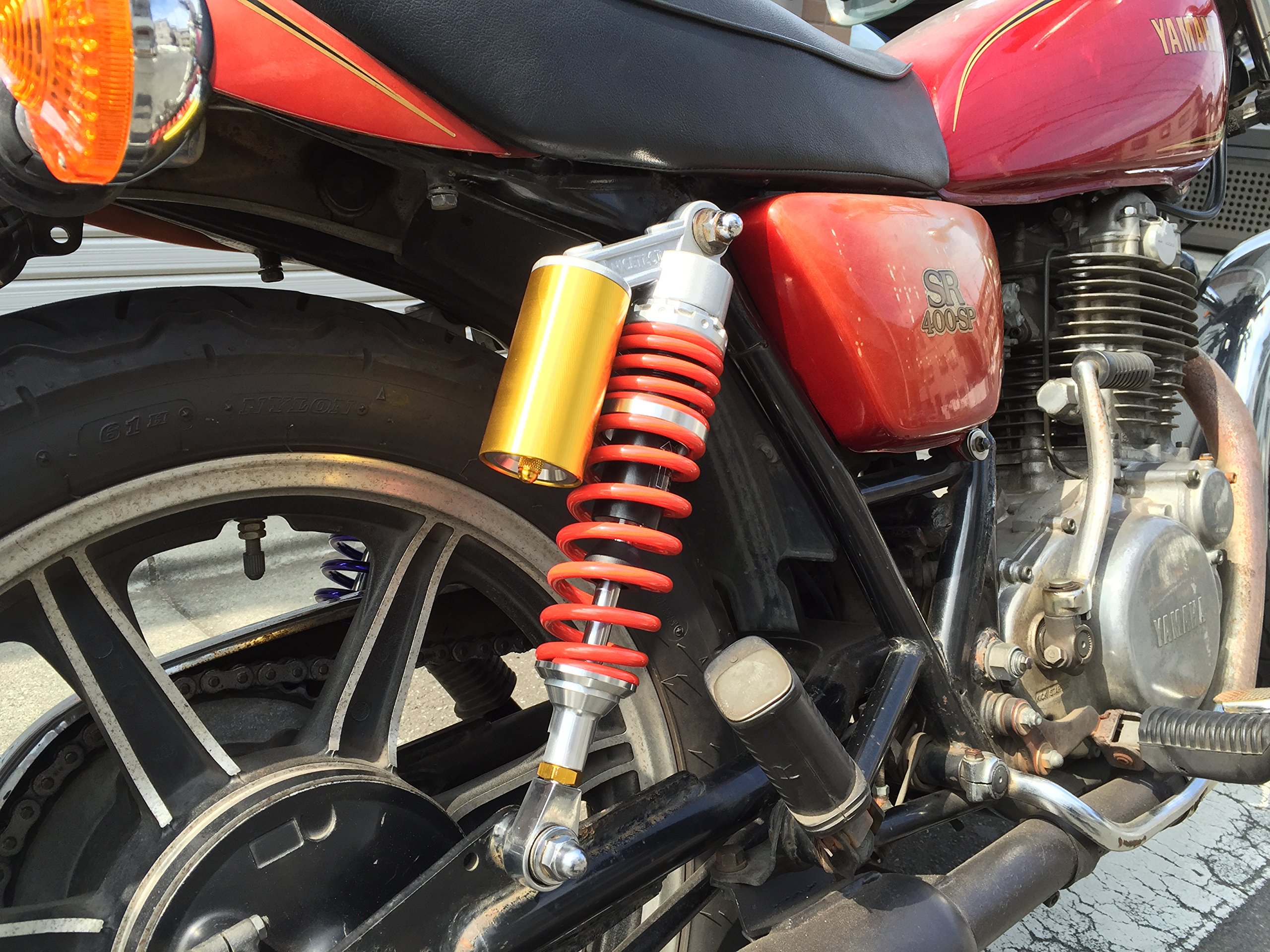 Amazon | sr400サスペンション 赤 2H6 1JR RH01J RH03J | フォーク 