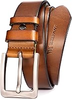 WOLFANT Men's 1.5" Italian Full Grain Leather Belt in Gift Box - 100% Solid Cowhide, Durable Everyday Belt