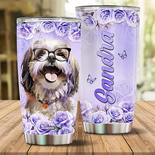 Miniatura 2 de Regalos personalizados de Shih Tzu para mujeres, amantes de los perros, regalo para esposa, hija, mamá, niña, vaso de viaje, taza de café con tapa,
