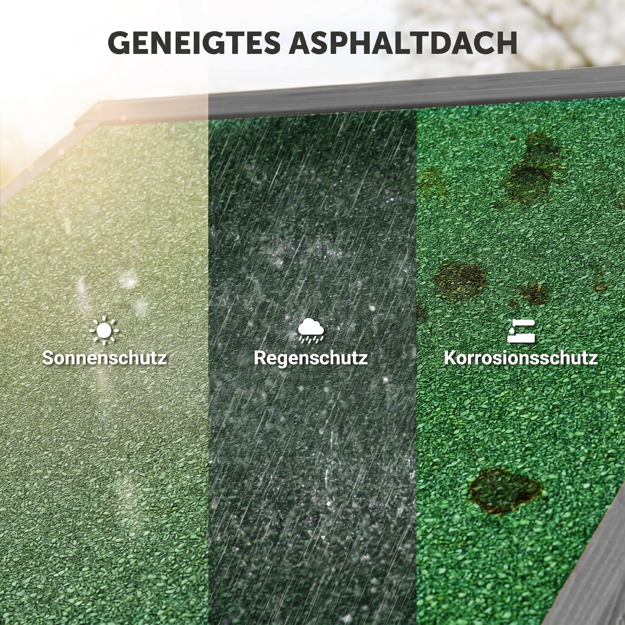 Outsunny Gartenschrank Holz, Geräteschuppen wetterfest 77x54,2x179cm, Gerätehaus mit Tür, Satteldach, Geräteschrank mit Böden, Werkzeugschrank Gartenschuppen für Garten, Terrasse, Grau+Grün