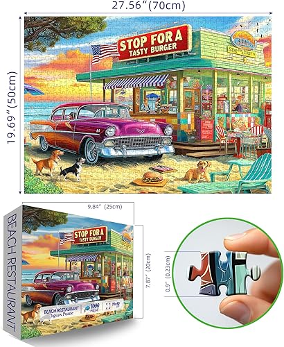 Miniatura 2 de Blueforest Rompecabezas para adultos de 1000 piezas, rompecabezas de otoño del mercado de la granja, rompecabezas familiar imposible, difícil,