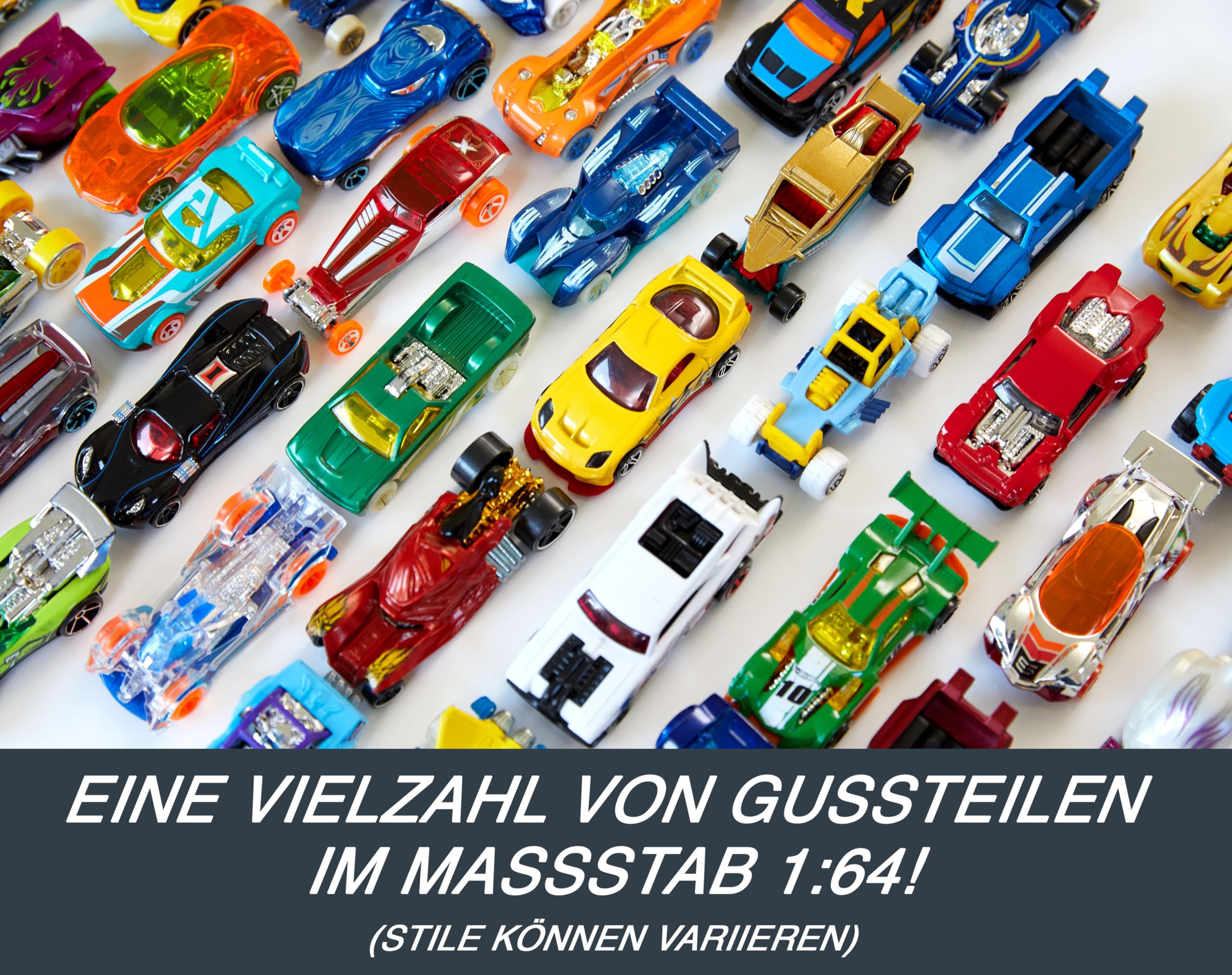 Hot Wheels Autos Set, 50er Pack (verschiedene Modelle, zufälliges Set), Maßstab 1:64, mit realistischen Details, Auto Spielzeug, Spielzeug ab 3 Jahre, V6697