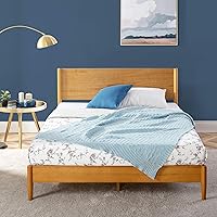 Vista 8 de Zinus Allen Mid Century Wood Platform Bed Frame, Solid Wood Foundation, Wood Slat Support, No Box Spring Needed, Easy Assembly, Queen