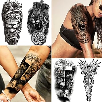COKTAK 21 Sheets Extra Large Black Temporary Tattoos For Women Adults Greek Myth With 8 Sheets Full Arm Temporary Tattoo Sleeve For Men Maori Warrior Compass and 13 Sheets Fake Large 3D Tatoo Stickers