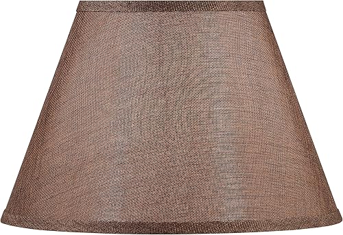 Miniatura 2 de Aspen Creative 32089A, pantalla de araña de transición imperio de tapa dura, tela con textura de arpillera marrón oscuro, parte superior de 7
