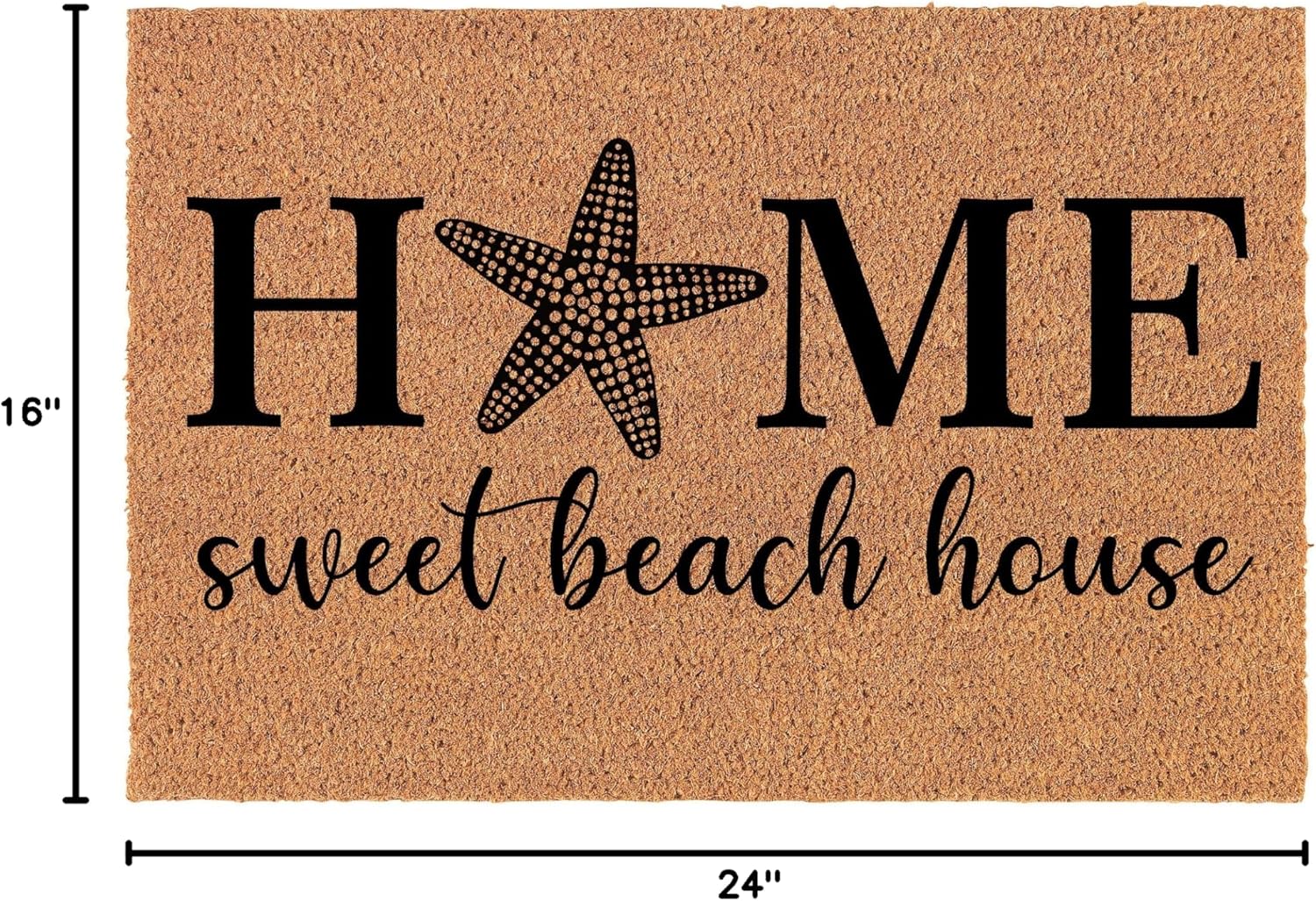 Welcome Doormat Natural Coco Coir Door Mat Home Sweet Beach House (24" x 16")