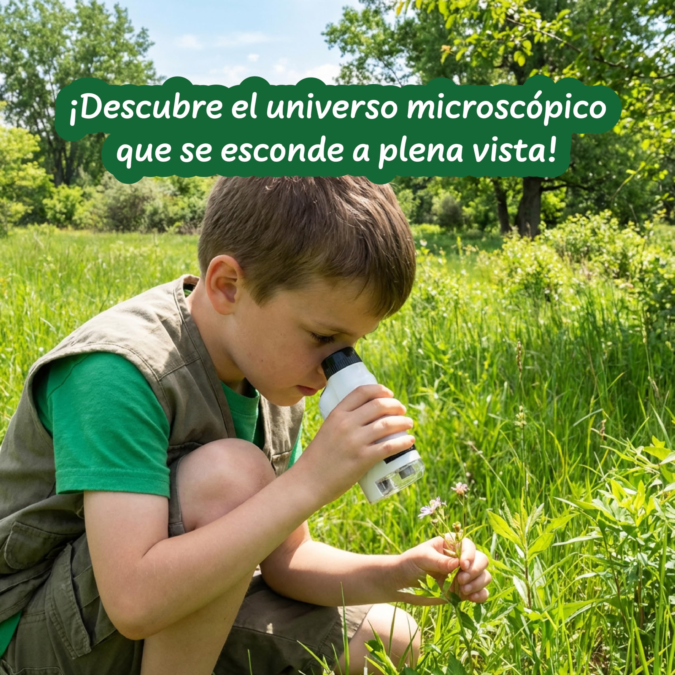 Science4you Microscopio de Bolsillo para Niños 6+ Años – Microscopio Portátil Infantil con Manual de Experimentos y Herramientas de Laboratorio, Juguete Educativo para Niños y Niñas de 6 7 8 9+