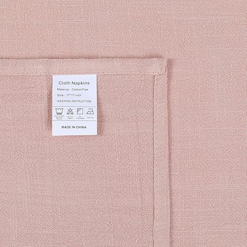 Miniatura 9 de Juego de 6 servilletas de lino de algodón lavable natural, rústico, suave, cómodo y reutilizable, para celebración de bodas y decoración de fiestas,