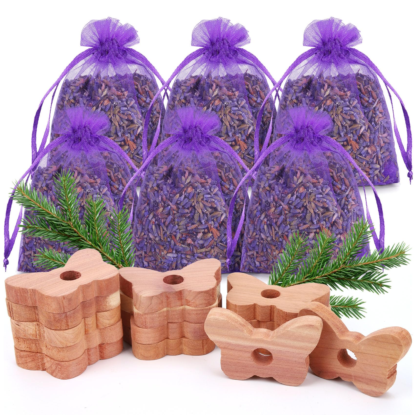 Moth Repellent for Wardrobes 20PCS Wardrobe Fresheners Include 14PCS Repellent and 6PCS Lavender Bags,Suitable for Wardrobes Wardrobes Drawers