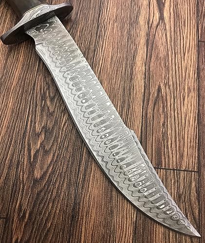 Miniatura 10 de REG-109 Cuchillo Bowie hecho a mano de acero D2 de 15.25 pulgadas, mango de madera maciza