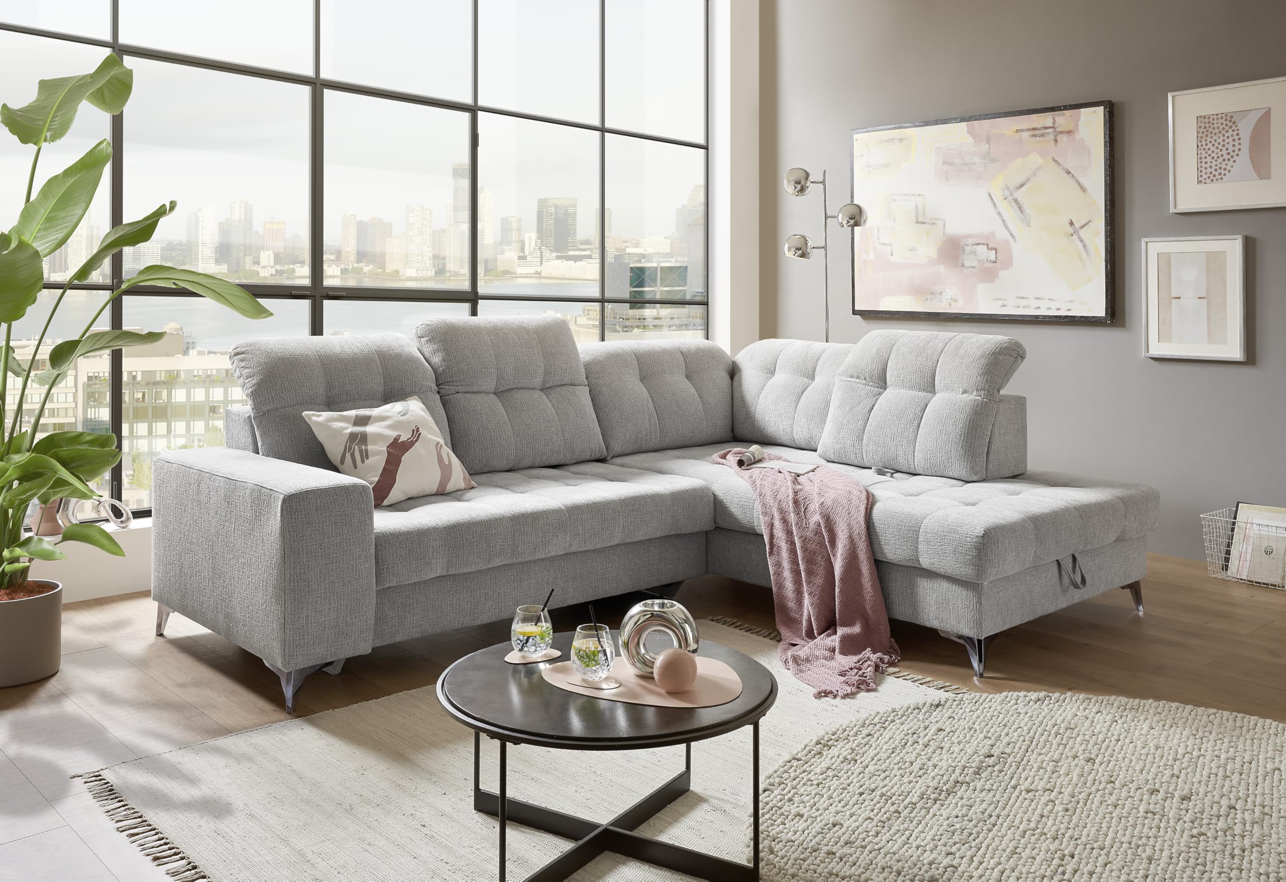 ED-Lifestyle Varadero Ecksofa | mit elektronischem Sitzvorschub & Bettkasten