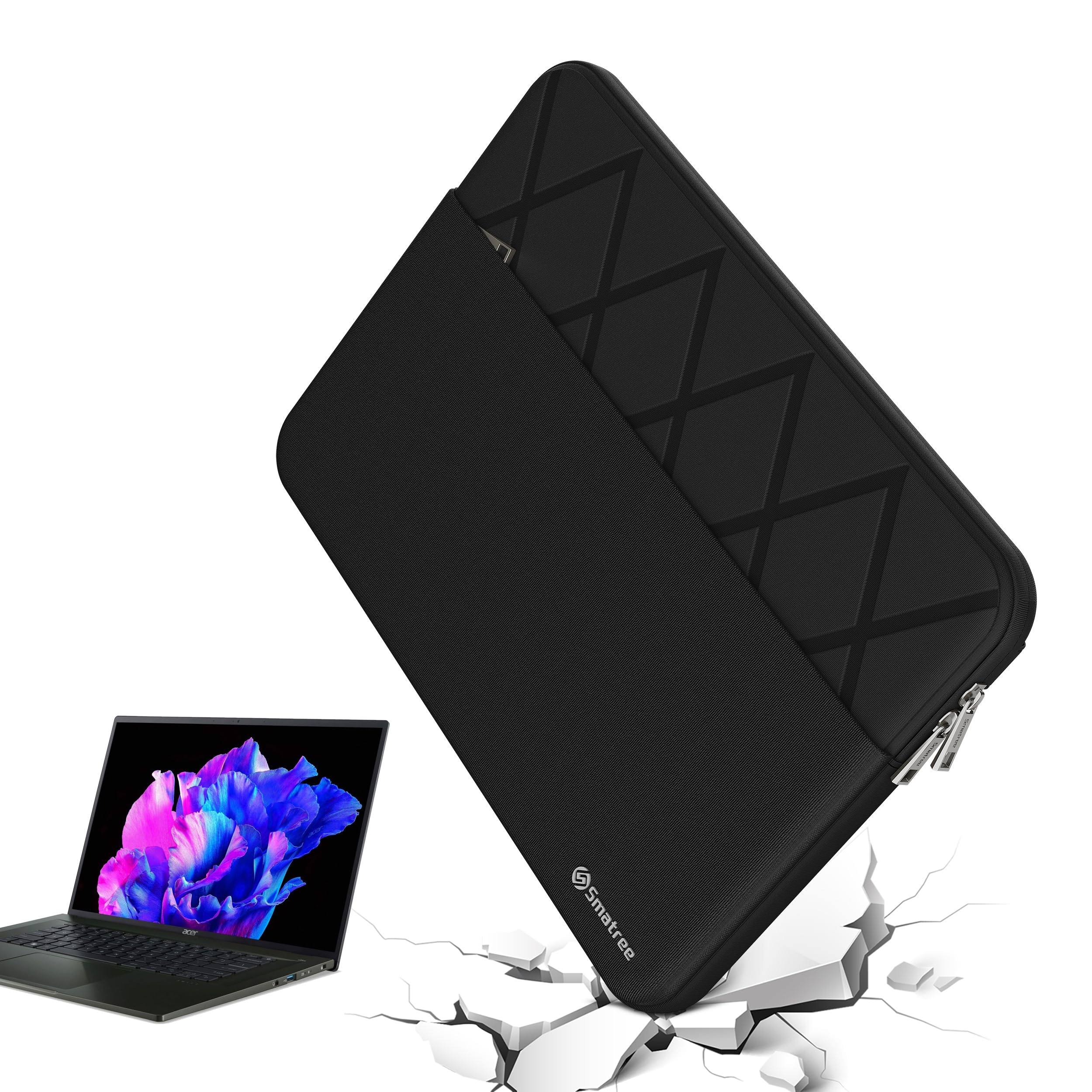 Smatree Custodia protettiva antiurto per computer portatile da 16", unisex, impermeabile, su misura per Acer Swift X Laptop SFX16-52G-73U6, Acer Swift Edge 16 SFA16-41-R6YS, nero (E602)