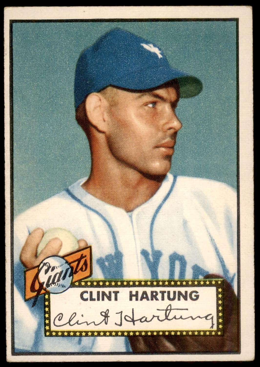 1952 Topps #141 CRM Clint Hartung New York Giants (Baseball Card) (Cream Back) VG/EX Giants