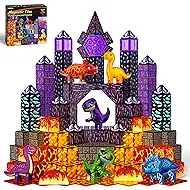 GobiDex 80PCS Dinosaur Toys Magnetic Tiles with 6 Dinosaurs - Jurassic Scenes Dinosaur World Adventure Set, Magnetic Blocks for Kids Ages 3-5 4-8, STEM Building Toys for 3+ Year Old Boy Birthday Gifts
