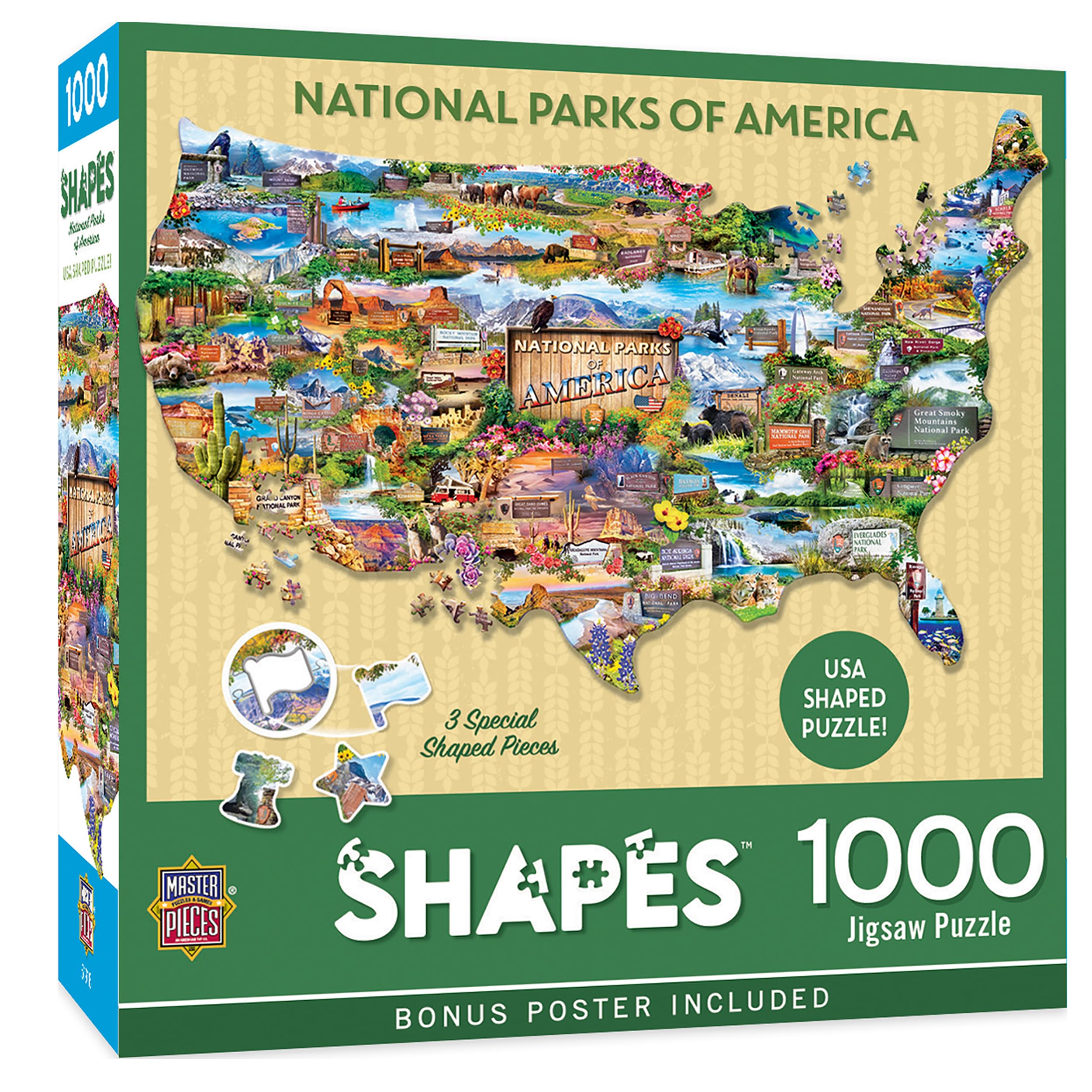MasterPieces 1000 Piece Jigsaw Puzzle for Adults, Family, Or Youth - National Parks of America - 34.65"x22.09"