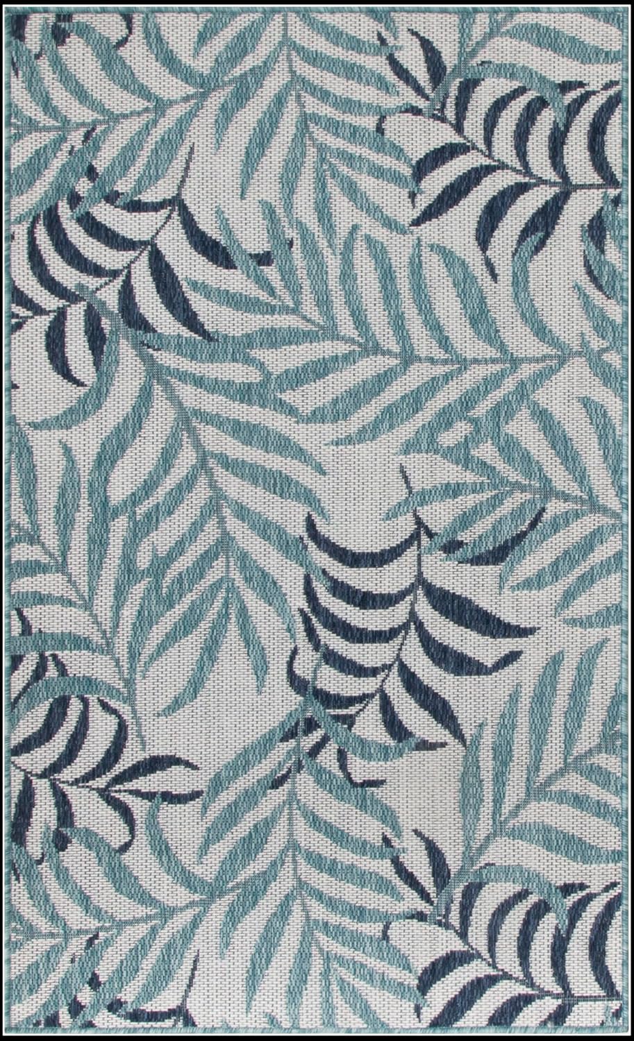 Nourison Home Garden Oasis Blue 3' x 5' Area Rug - Easy Clean, Non Shedding, Bed Room, Living Room, Dining Room, Kitchen (3' x 5')
