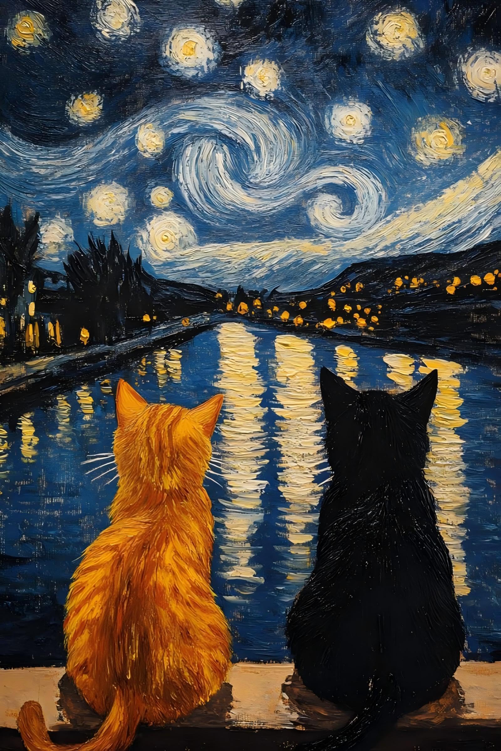 HKLIOPU Cat Cross Stitch Kits for Adults,11CT Printed Cross Stitch Kits,Stamped Embroidery Kits for Adults Wall Art Home Decoration 12x16inch