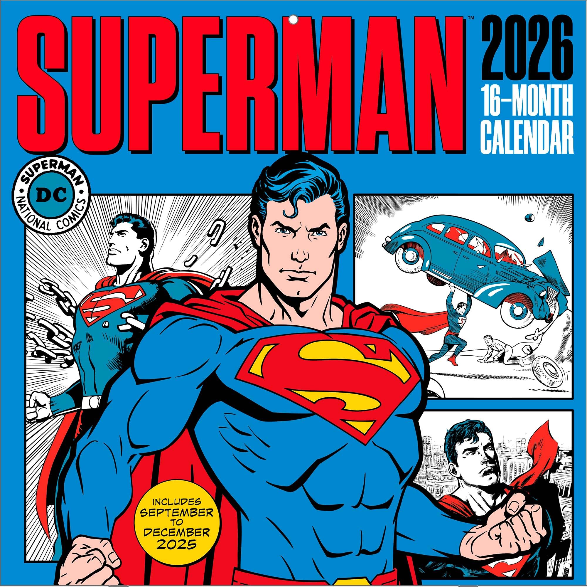 Pyramid International SUPERMAN (Comics) 2026 Square Wall Calendar – Official 16-Month DC Comics Calendar Featuring Classic Covers – Superhero Gift for Comic Collectors & Fans
