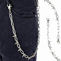 Vista 92 de Cadenas punk unisex para pantalones, cadenas de cinturón de alta resistencia, pantalones de hip hop, cadena de jeans con cierres de langosta