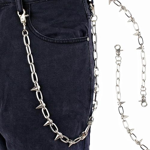 Miniatura 92 de Cadenas punk unisex para pantalones, cadenas de cinturón de alta resistencia, pantalones de hip hop, cadena de jeans con cierres de langosta