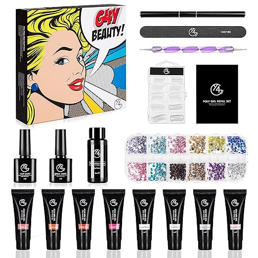 UV Poly Gel Auffüllset inklusive 8 Farben Geltuben 15ml Nagelset